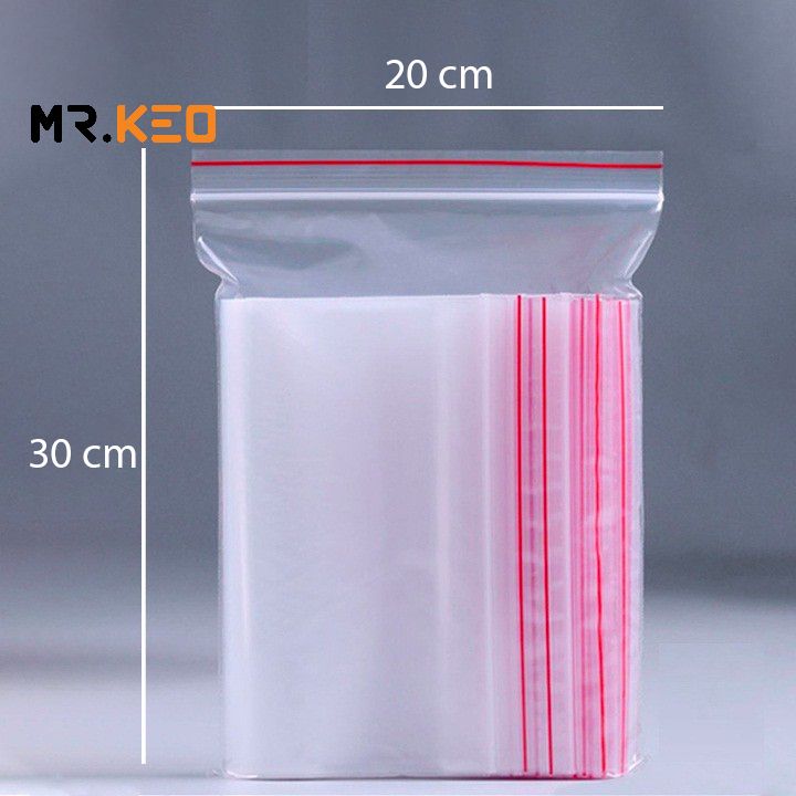 Túi zipper chỉ đỏ 20x30 - Mr Keo